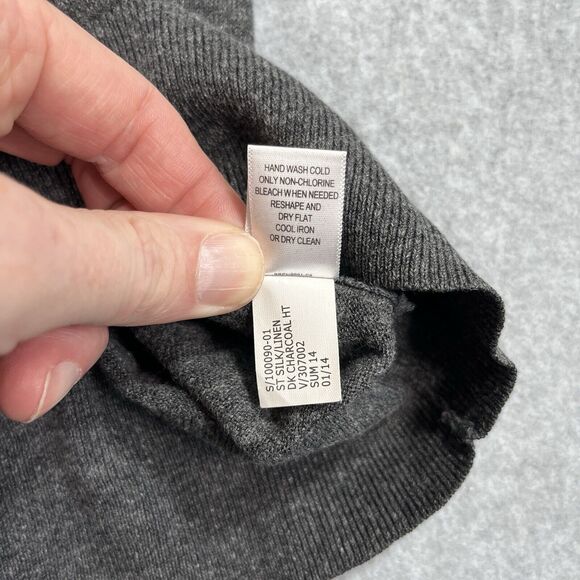 Banana Republic Sweater V Neck Silk Linen Grey Mens Size Large L Pullover - Picture 6 of 8